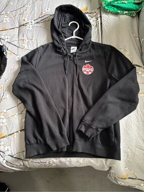 Nike Black Hooded Full-Zip Jacket with Canada Soccer Crest